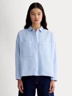 EVERLANE The Boxy Oxford in Blue - S